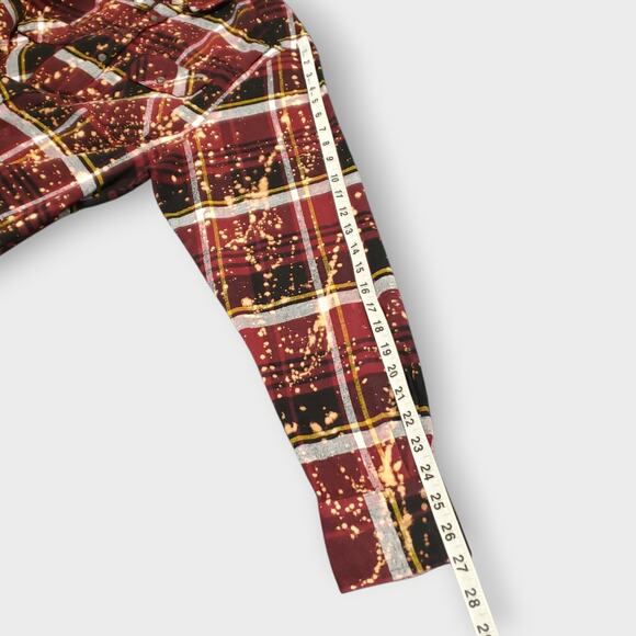 Angry Minnow Brushed Flannel Red Plaid Shirt Sz Lg "Money can't buy happiness" - Picture 10 of 12